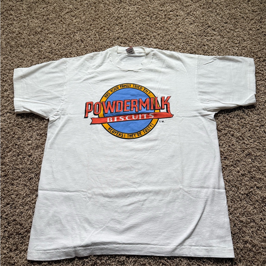 Vtg 90s Powdermilk Biscuit Prairie Home Companion Promo Single Stitch Xl Usa Tee